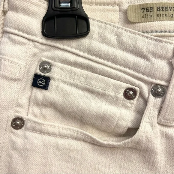 Ag Adriano Goldschmied Women’s White Straight Leg Jeans The Stevie Size 28R - Picture 4 of 12